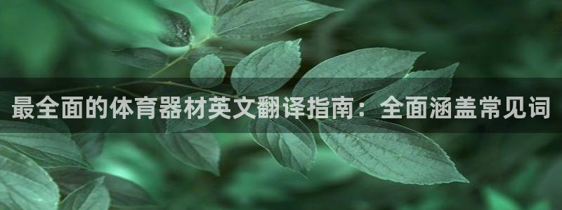 星欧娱乐总代.直开.中国：最全面的体育器材英文翻译指